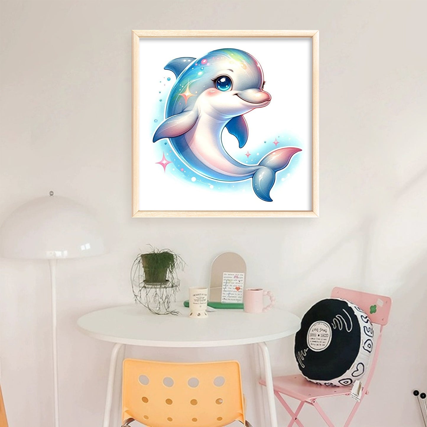 Magical Dolphin - Full 18CT Stamped Cross Stitch 20x20CM - Huacan