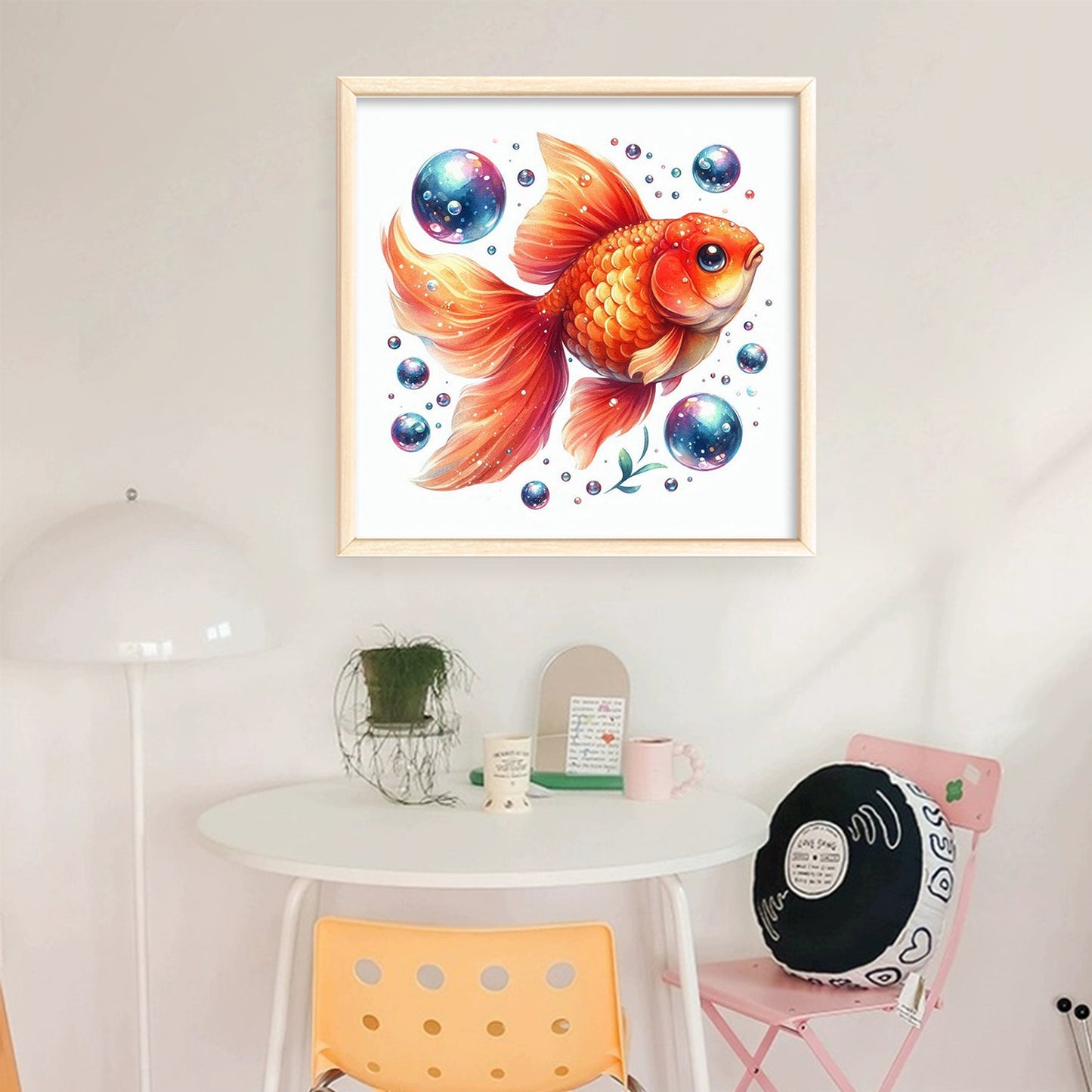 Beautiful Goldfish - Full 18CT Stamped Cross Stitch 20x20CM - Huacan