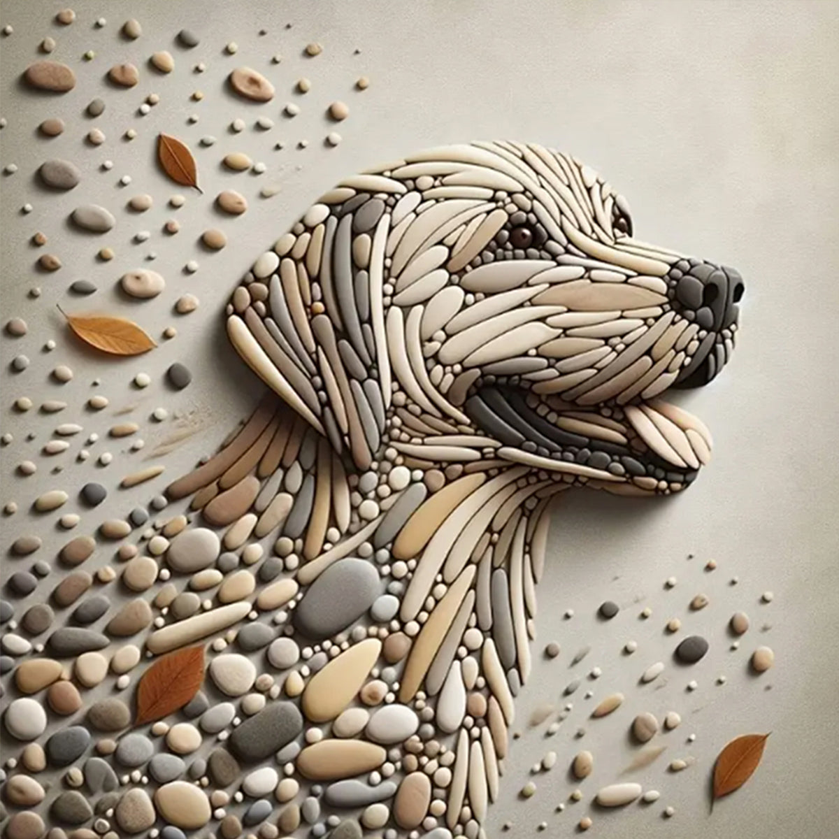 Stone Labrador - Full 11CT Stamped Cross Stitch 40x40CM - Huacan