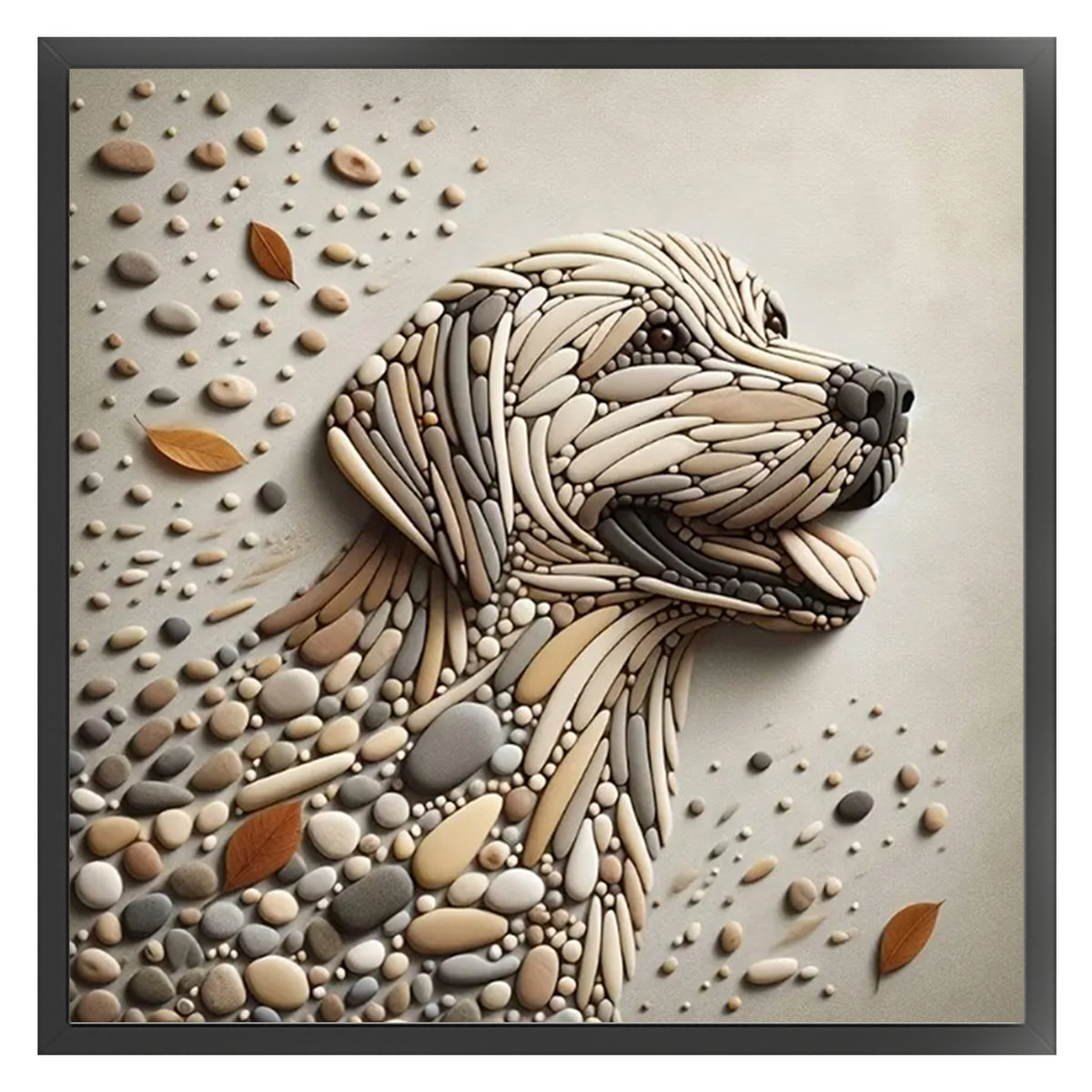 Stone Labrador - Full 11CT Stamped Cross Stitch 40x40CM - Huacan