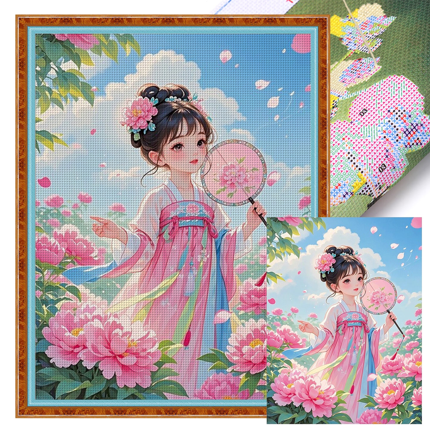 Ancient Style Floral Goddess - Full 11CT Stamped Cross Stitch 50x63CM - Mona Lisa