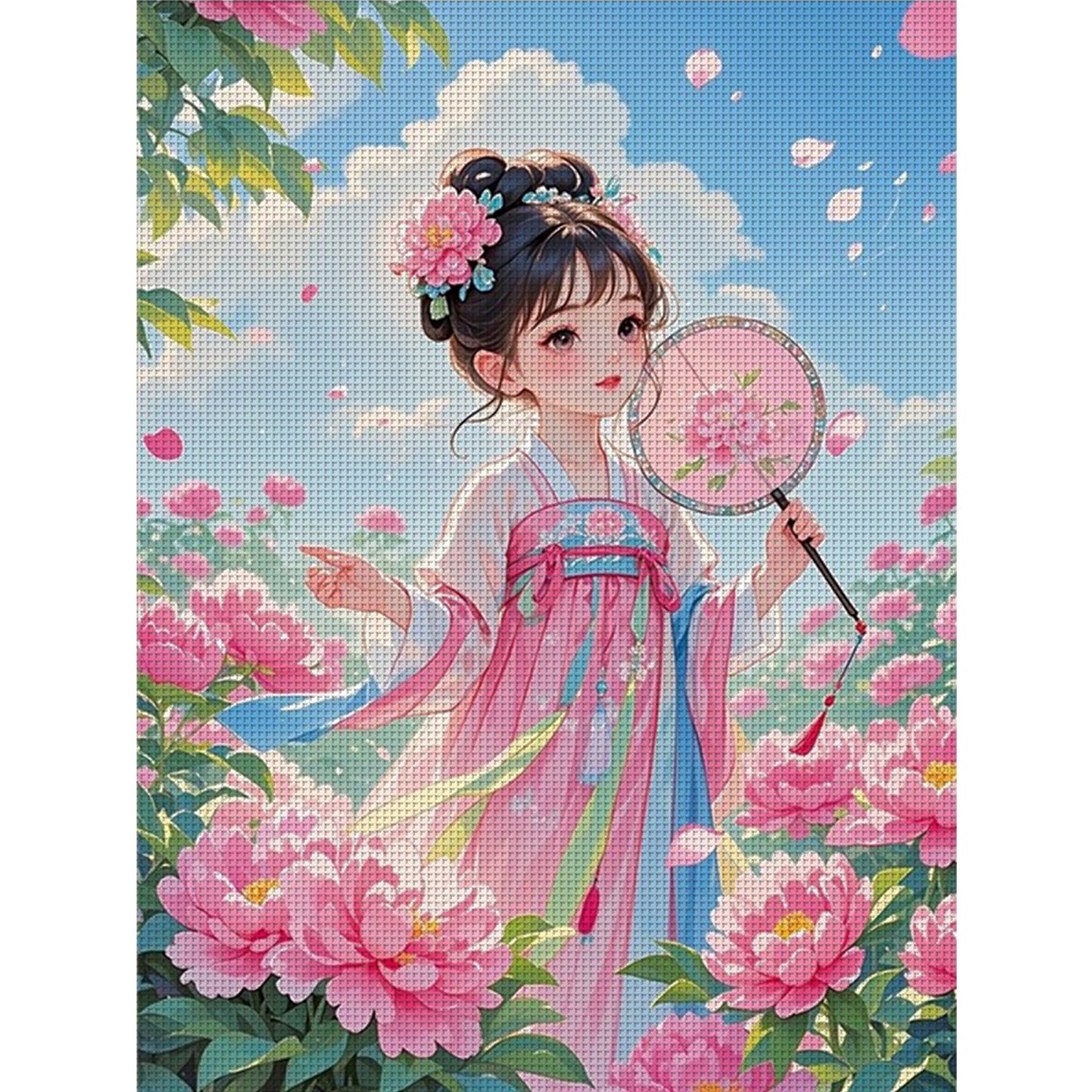 Ancient Style Floral Goddess - Full 11CT Stamped Cross Stitch 50x63CM - Mona Lisa