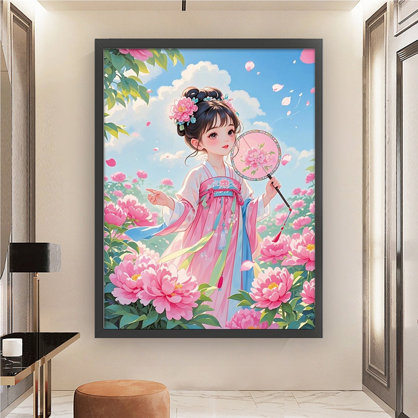 Ancient Style Floral Goddess - Full 11CT Stamped Cross Stitch 50x63CM - Mona Lisa