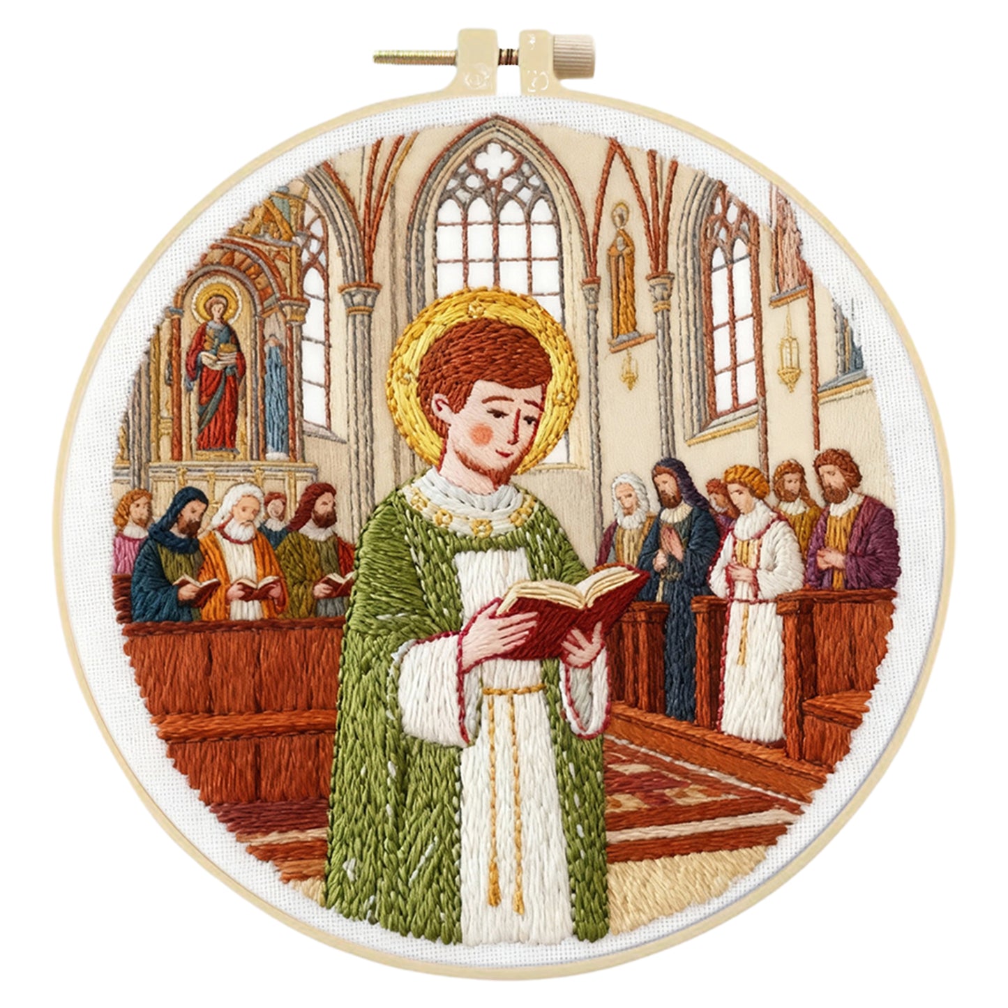 Priest - DIY Embroidery Cross Stitch Kit with Pattern Cotton Threads Needles Hoop 30x30CM/11.81x11.81in