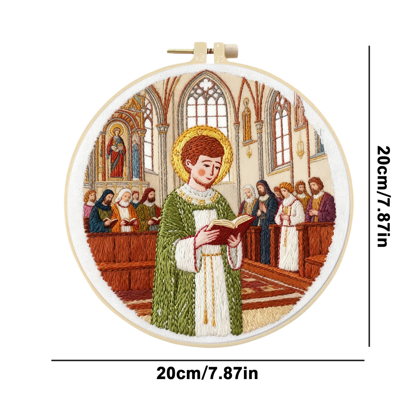 Priest - DIY Embroidery Cross Stitch Kit with Pattern Cotton Threads Needles Hoop 30x30CM/11.81x11.81in