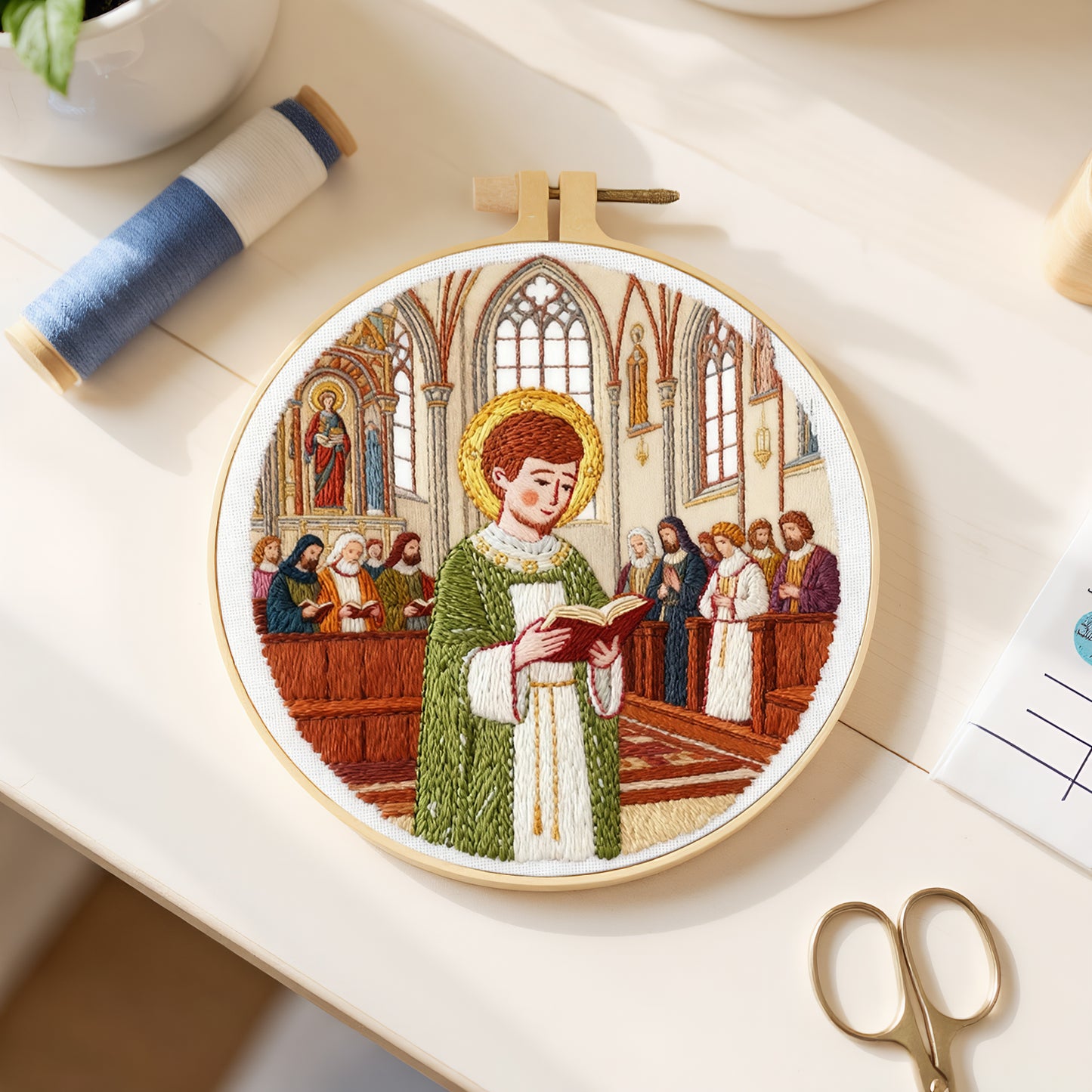 Priest - DIY Embroidery Cross Stitch Kit with Pattern Cotton Threads Needles Hoop 30x30CM/11.81x11.81in