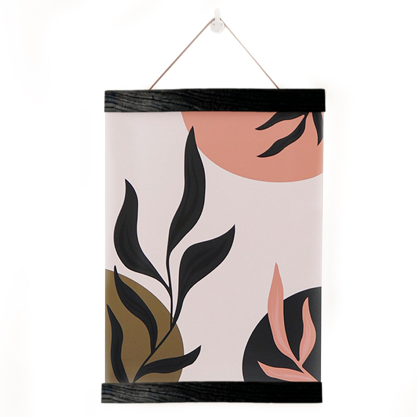 Wooden Magnetic Hanging Scroll Multi-Purpose Wall-Mounted Decorative Painting Rod Lightweight Art Work Print Hanging Holder For Canvas Paper Photo Picture (30CM black)