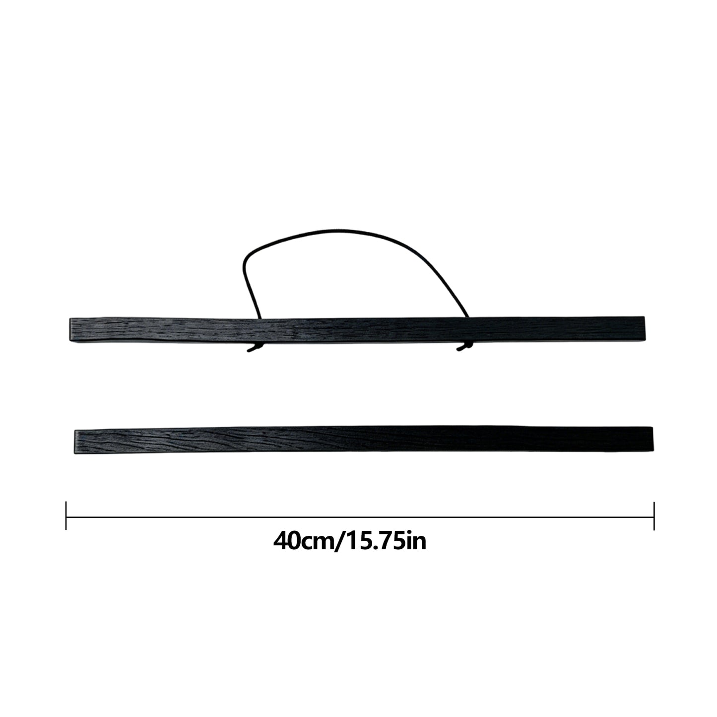 Wooden Magnetic Hanging Scroll Multi-Purpose Wall-Mounted Decorative Painting Rod Lightweight Art Work Print Hanging Holder For Canvas Paper Photo Picture (40CM Black)