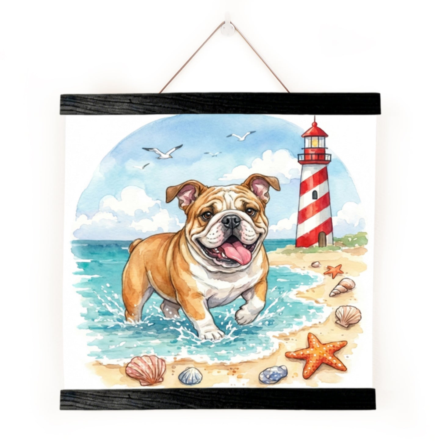 Wooden Magnetic Hanging Scroll Multi-Purpose Wall-Mounted Decorative Painting Rod Lightweight Art Work Print Hanging Holder For Canvas Paper Photo Picture (40CM Black)