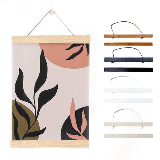 Wooden Magnetic Hanging Scroll Multi-Purpose Wall-Mounted Decorative Painting Rod Lightweight Art Work Print Hanging Holder For Canvas Paper Photo Picture (30CM White Wood)