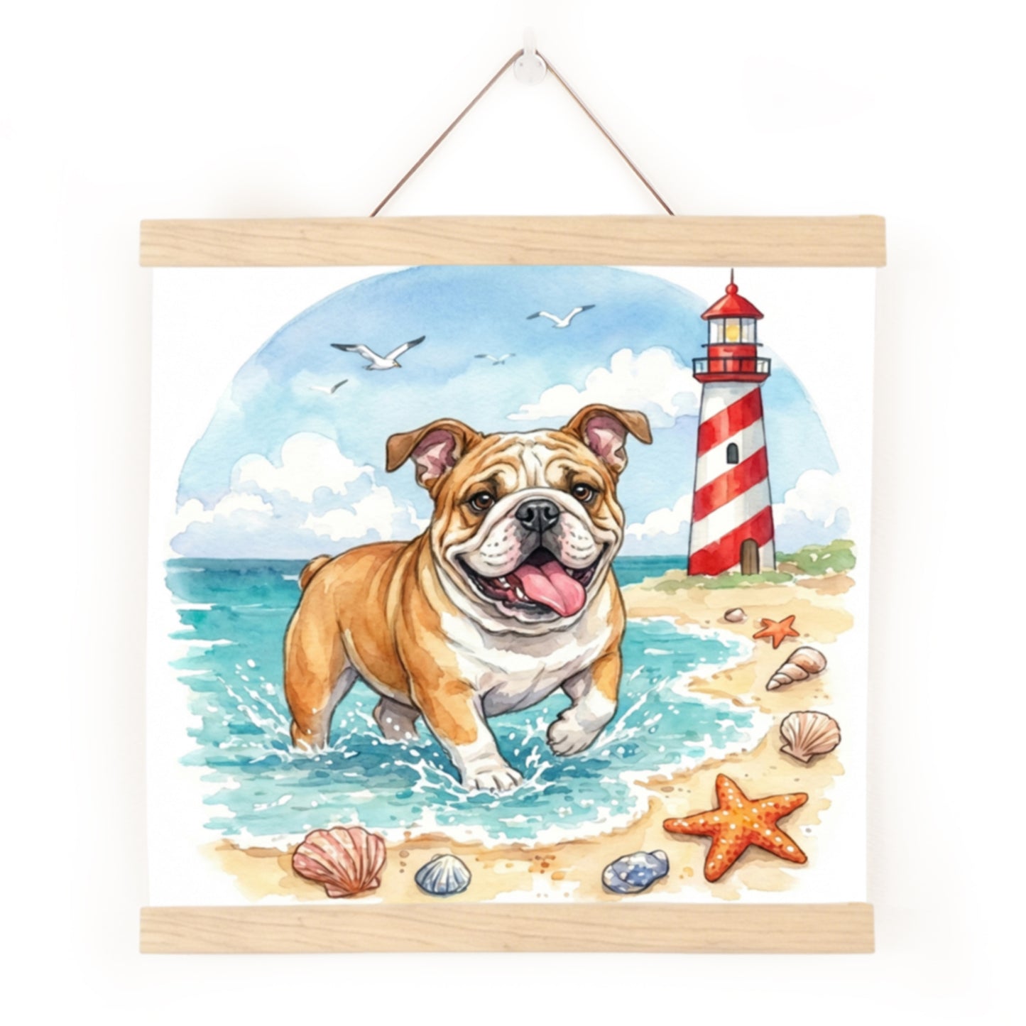 Wooden Magnetic Hanging Scroll Multi-Purpose Wall-Mounted Decorative Painting Rod Lightweight Art Work Print Hanging Holder For Canvas Paper Photo Picture (40CM White Wood)