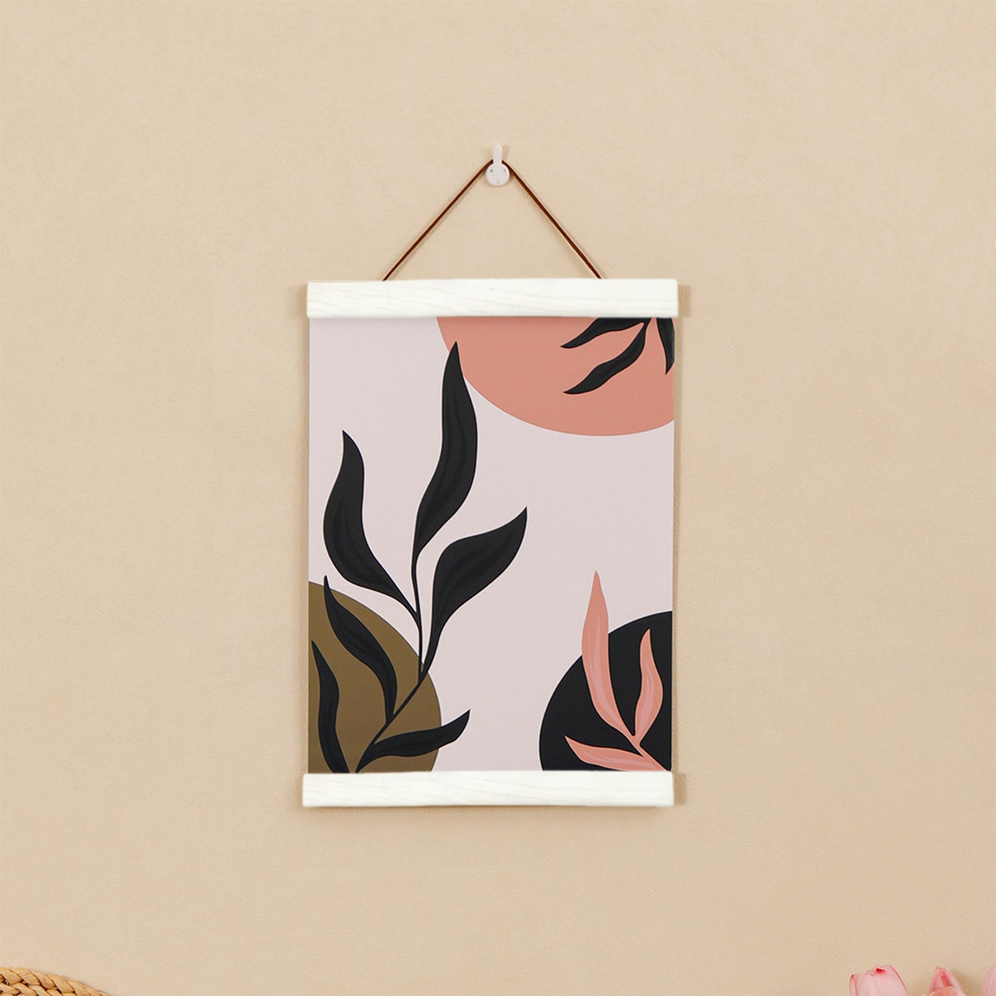 Wooden Magnetic Hanging Scroll Multi-Purpose Wall-Mounted Decorative Painting Rod Lightweight Art Work Print Hanging Holder For Canvas Paper Photo Picture (30CM White)