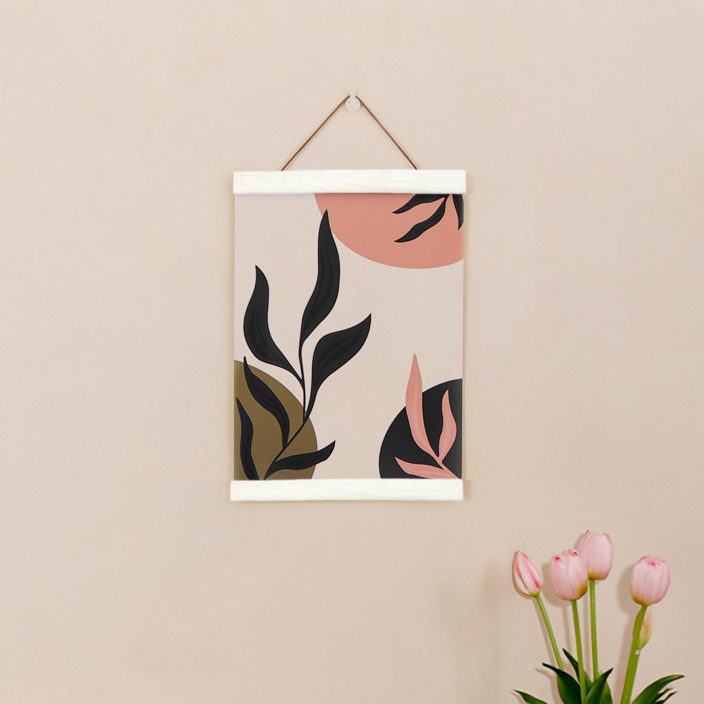 Wooden Magnetic Hanging Scroll Multi-Purpose Wall-Mounted Decorative Painting Rod Lightweight Art Work Print Hanging Holder For Canvas Paper Photo Picture (30CM White)