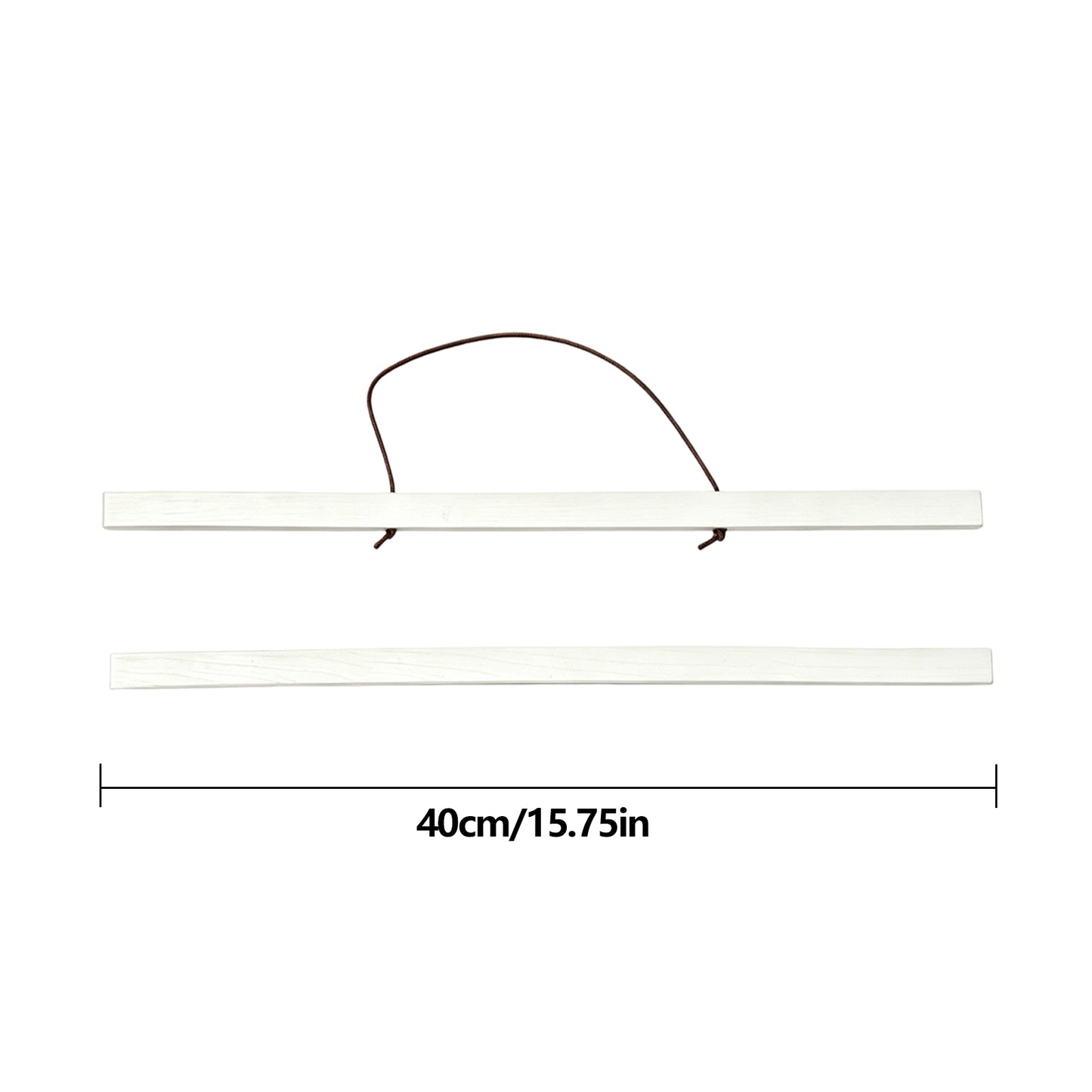 Wooden Magnetic Hanging Scroll Multi-Purpose Wall-Mounted Decorative Painting Rod Lightweight Art Work Print Hanging Holder For Canvas Paper Photo Picture (40CM White)