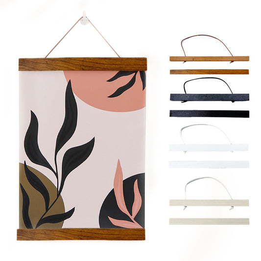 Wooden Magnetic Hanging Scroll Multi-Purpose Wall-Mounted Decorative Painting Rod Lightweight Art Work Print Hanging Holder For Canvas Paper Photo Picture (30CM Beech Wood)