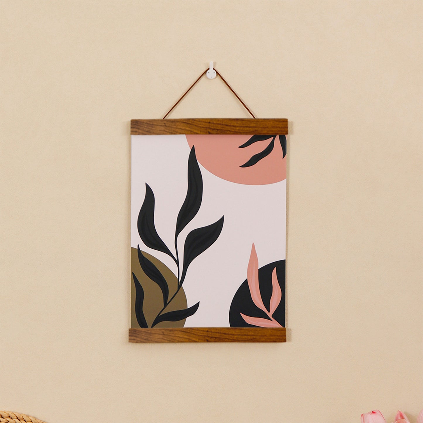 Wooden Magnetic Hanging Scroll Multi-Purpose Wall-Mounted Decorative Painting Rod Lightweight Art Work Print Hanging Holder For Canvas Paper Photo Picture (30CM Beech Wood)