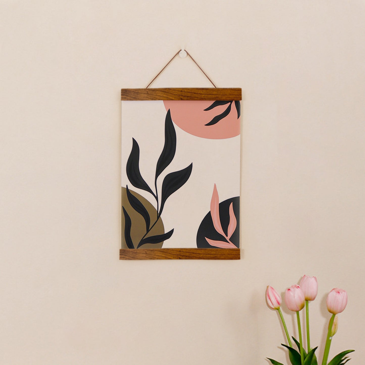 Wooden Magnetic Hanging Scroll Multi-Purpose Wall-Mounted Decorative Painting Rod Lightweight Art Work Print Hanging Holder For Canvas Paper Photo Picture (30CM Beech Wood)