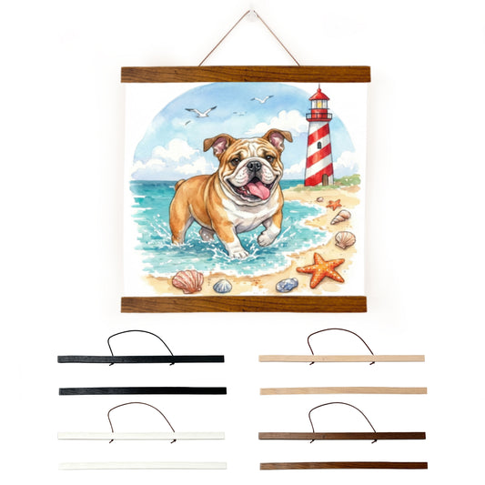 Wooden Magnetic Hanging Scroll Multi-Purpose Wall-Mounted Decorative Painting Rod Lightweight Art Work Print Hanging Holder For Canvas Paper Photo Picture (40CM Beech Wood)