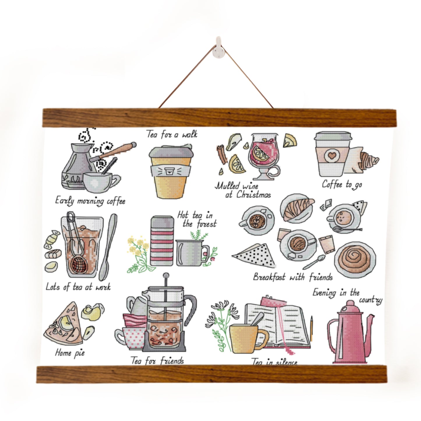 Wooden Magnetic Hanging Scroll Multi-Purpose Wall-Mounted Decorative Painting Rod Lightweight Art Work Print Hanging Holder For Canvas Paper Photo Picture (50CM Beech Wood)
