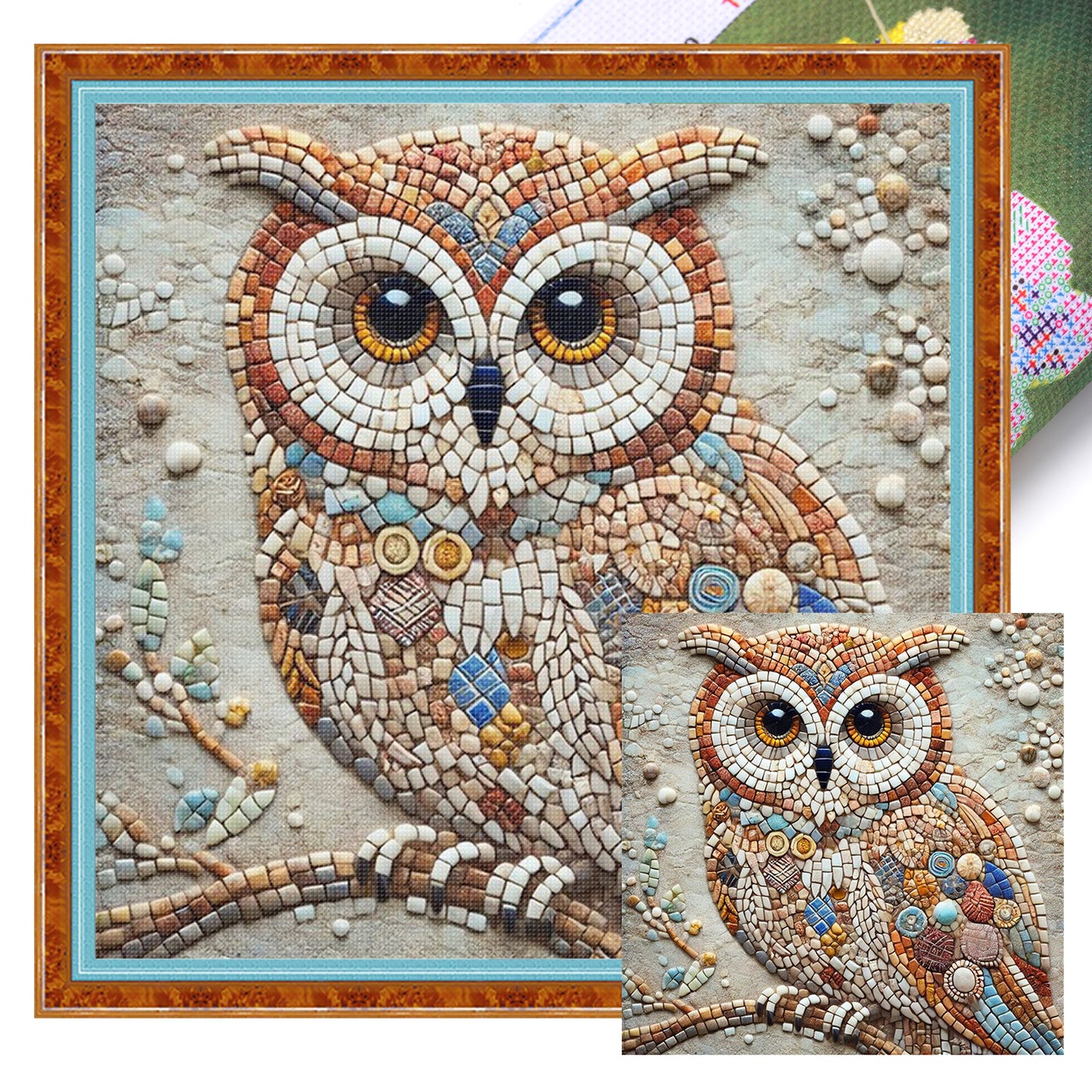 Owl - Full 11CT Stamped Cross Stitch 40x40CM - Yishu