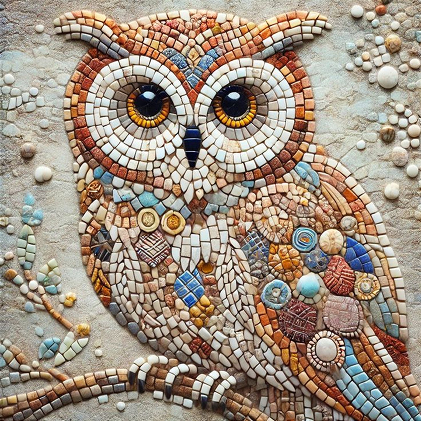 Owl - Full 11CT Stamped Cross Stitch 40x40CM - Yishu