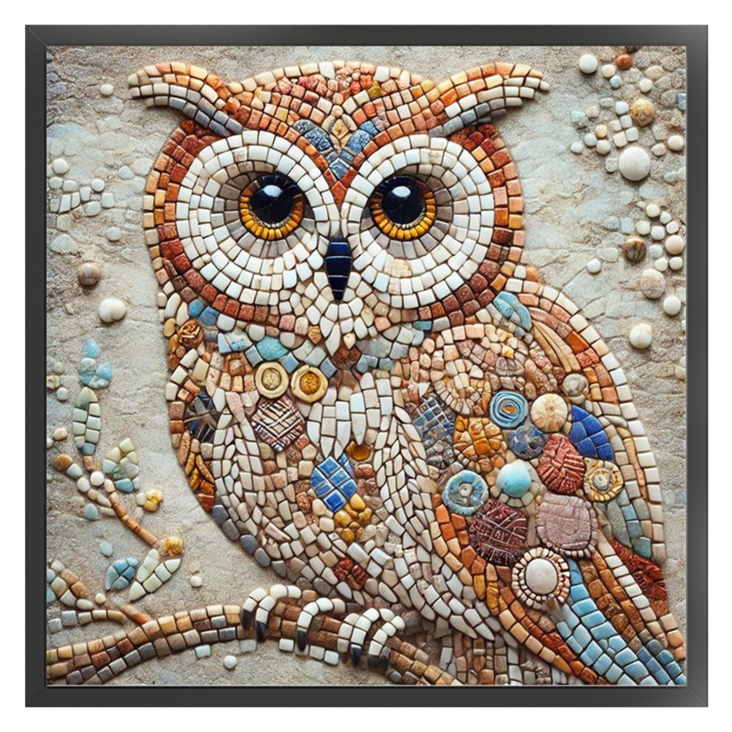 Owl - Full 11CT Stamped Cross Stitch 40x40CM - Yishu