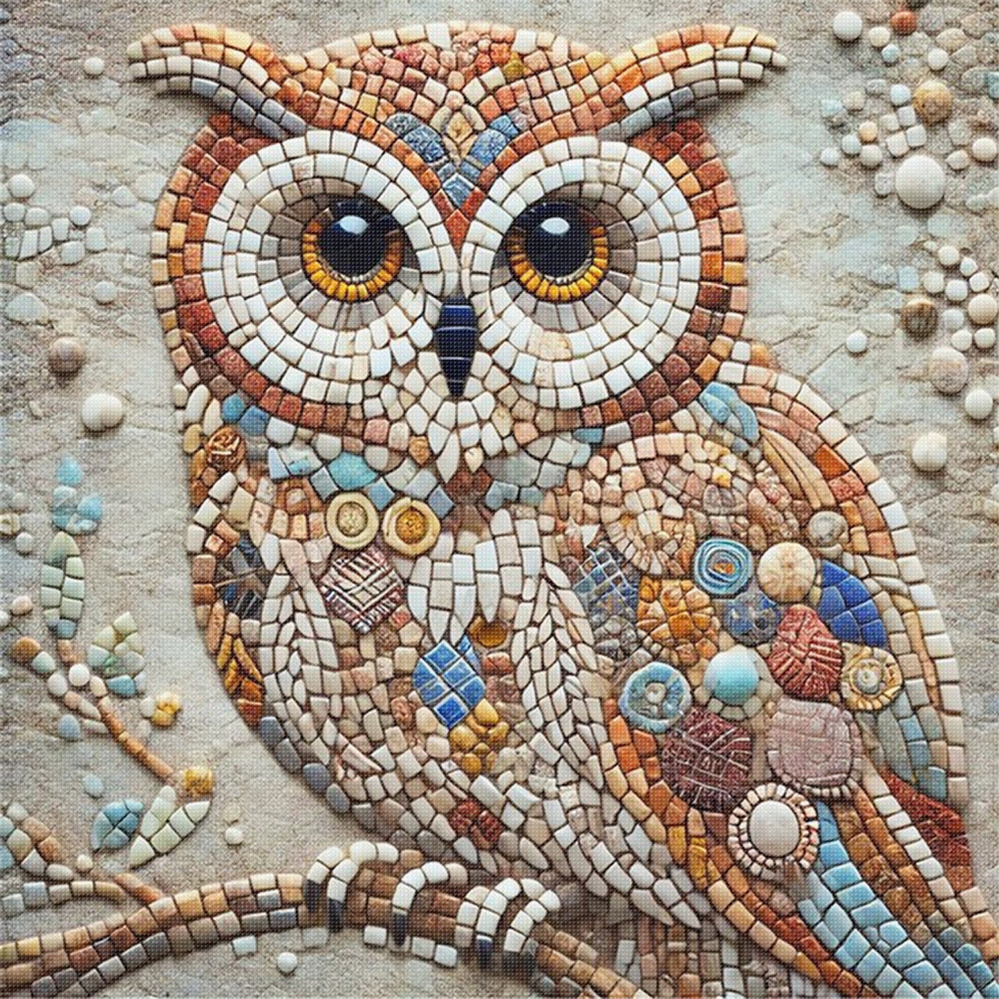 Owl - Full 11CT Stamped Cross Stitch 40x40CM - Yishu