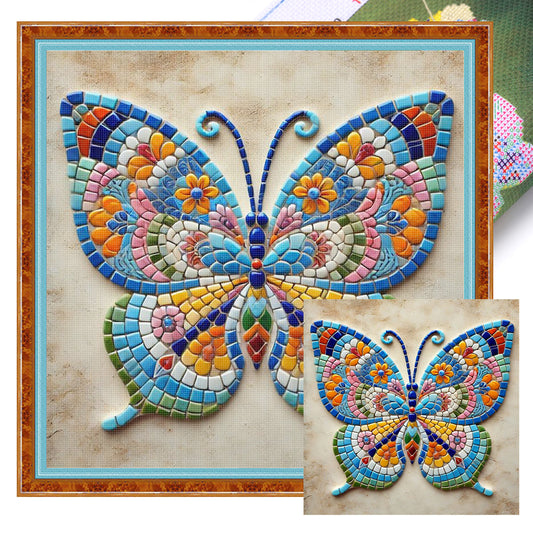 Schmetterling – Vollständiges 11CT Stempel-Kreuzstich-Set 40x40CM – Yishu