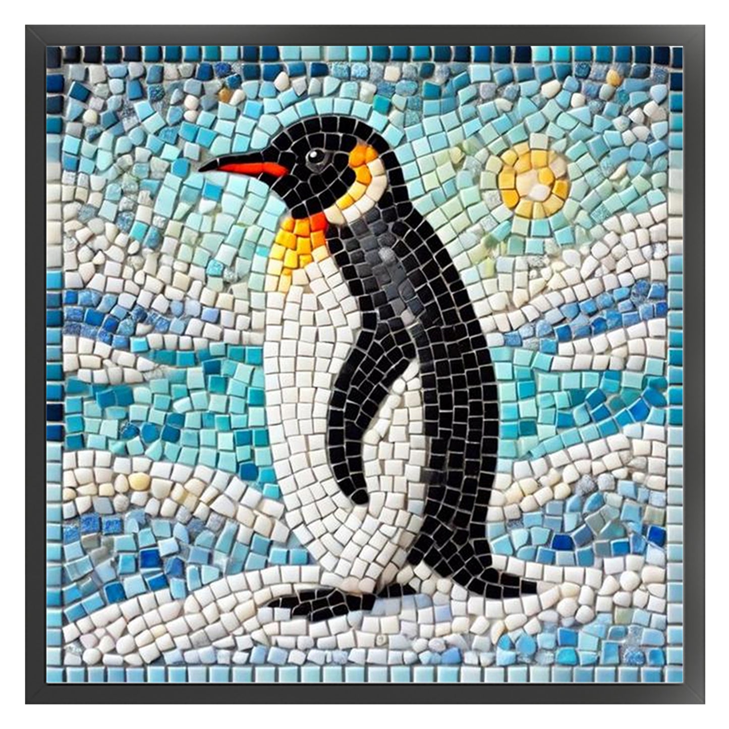 Penguin - Full 11CT Stamped Cross Stitch 40x40CM - Yishu