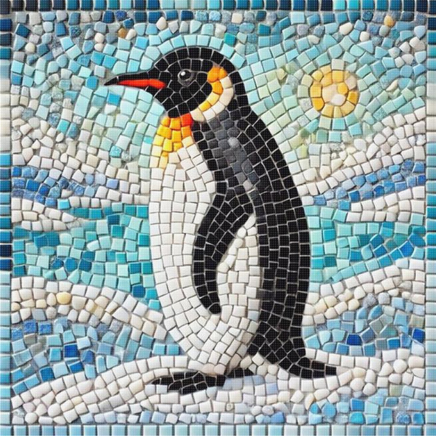 Penguin - Full 11CT Stamped Cross Stitch 40x40CM - Yishu