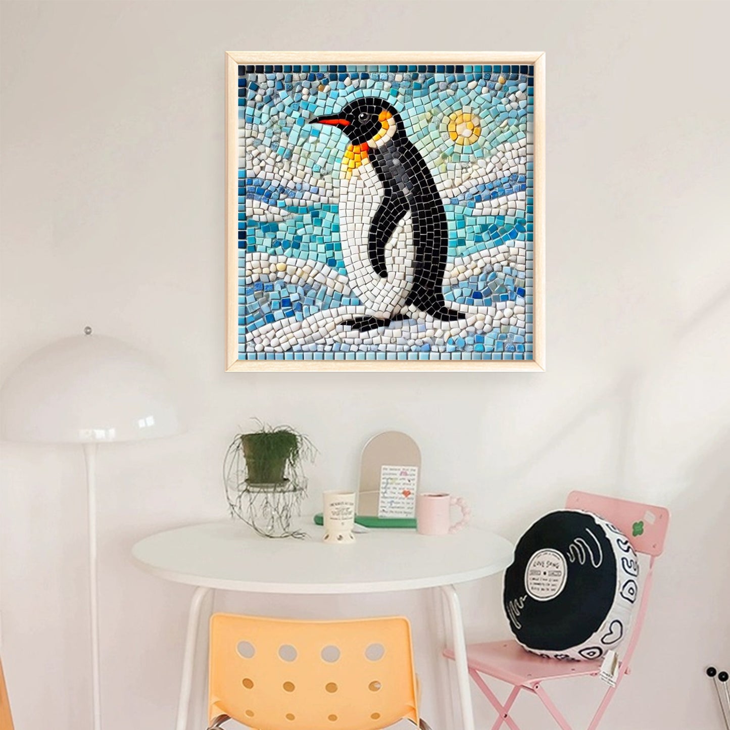 Penguin - Full 11CT Stamped Cross Stitch 40x40CM - Yishu