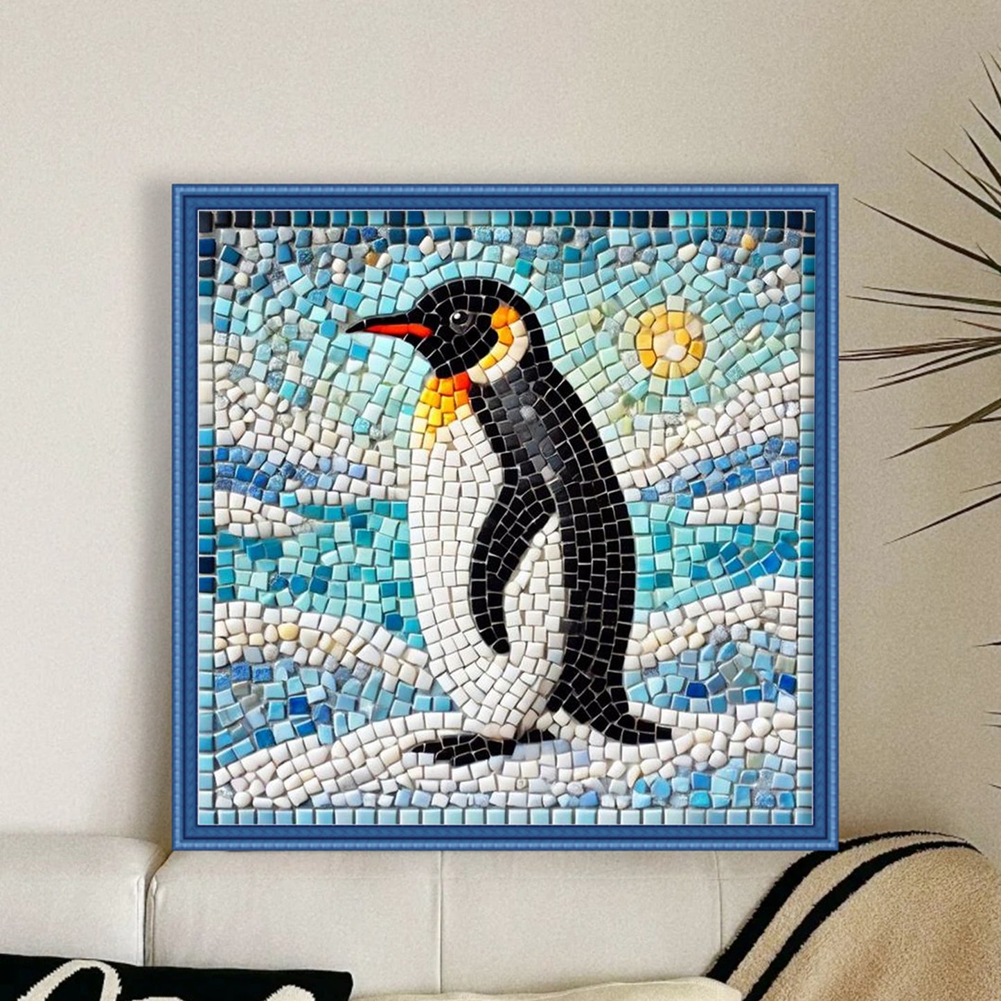 Penguin - Full 11CT Stamped Cross Stitch 40x40CM - Yishu