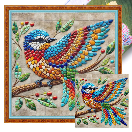 Vogel - Vollständiges 11CT gestempeltes Kreuzstich-Set 40x40CM - Yishu