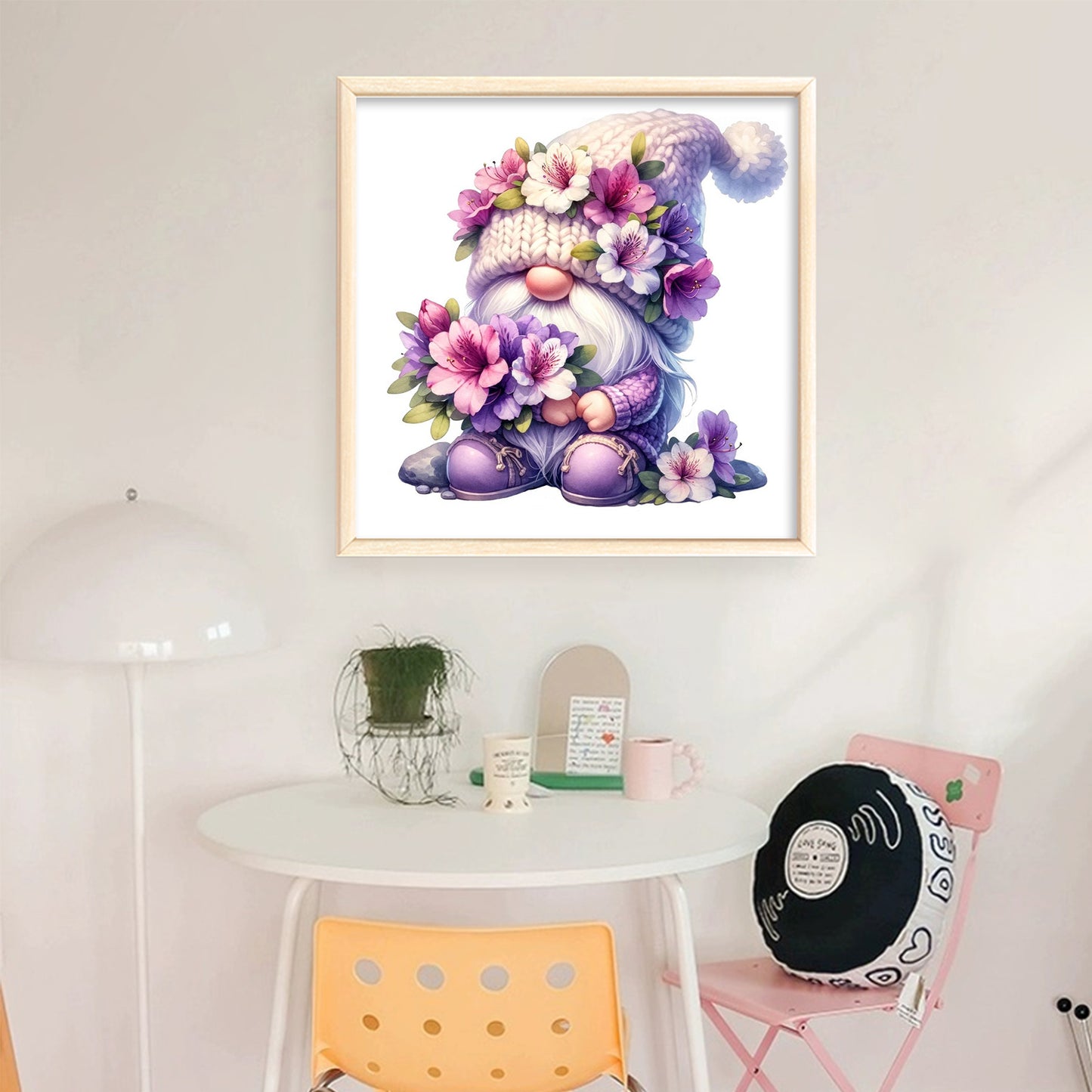 Azalea Gnome - Full 11CT Stamped Cross Stitch 40x40CM - Yishu