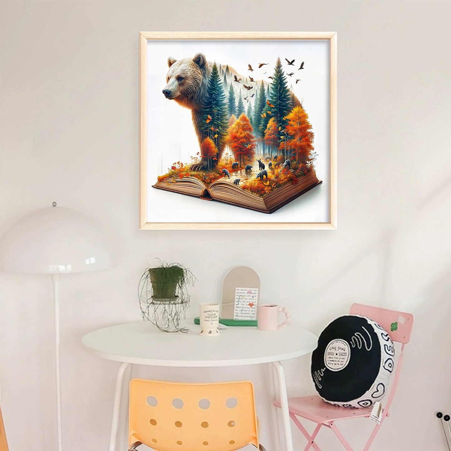 Bear Forest Book - Full 11CT Stamped Cross Stitch 45x45CM - Yishu