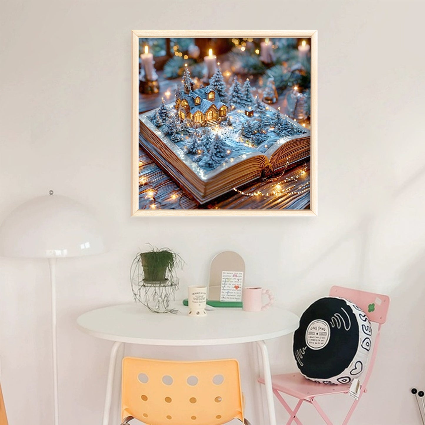 Winter Cottage Book - Full 11CT Stamped Cross Stitch 45x45CM - Yishu