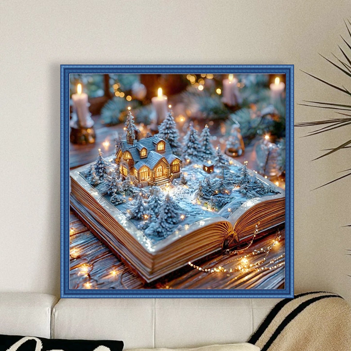 Winter Cottage Book - Full 11CT Stamped Cross Stitch 45x45CM - Yishu