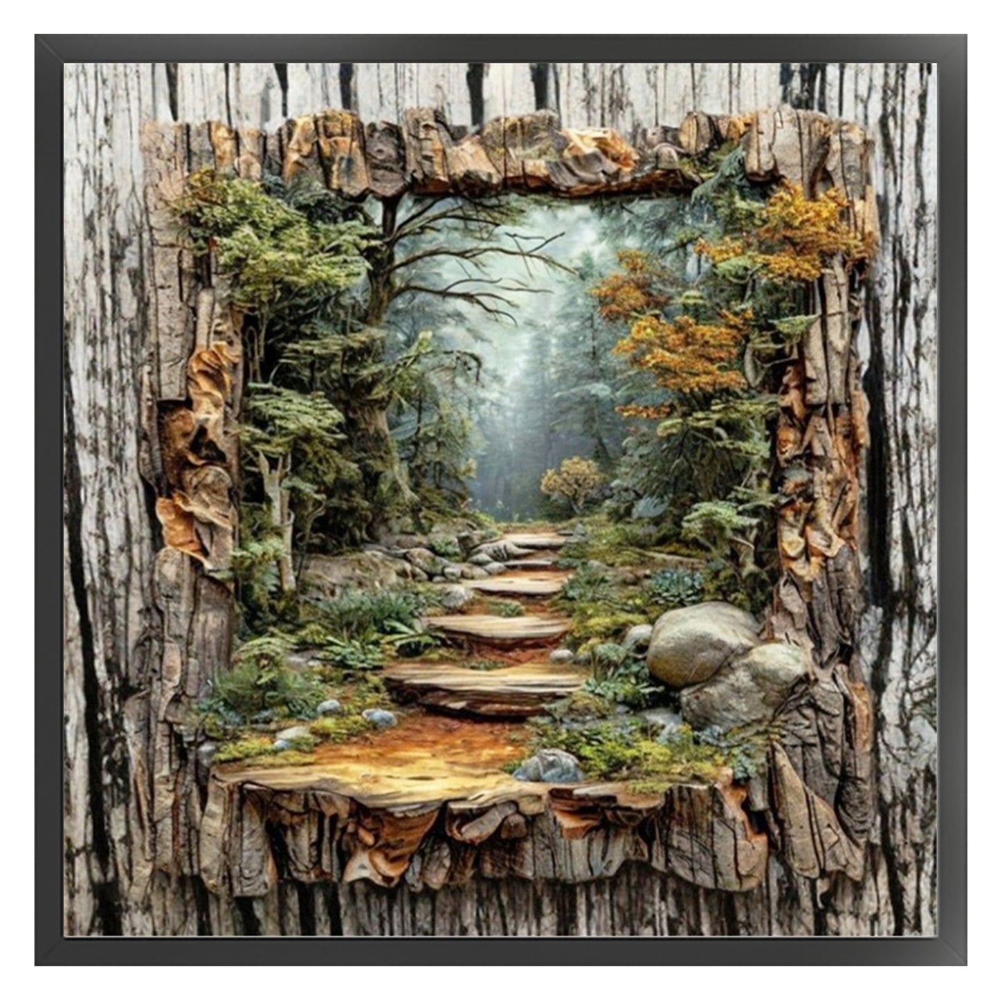 Forest Path - Full 11CT Stamped Cross Stitch 45x45CM - Yishu