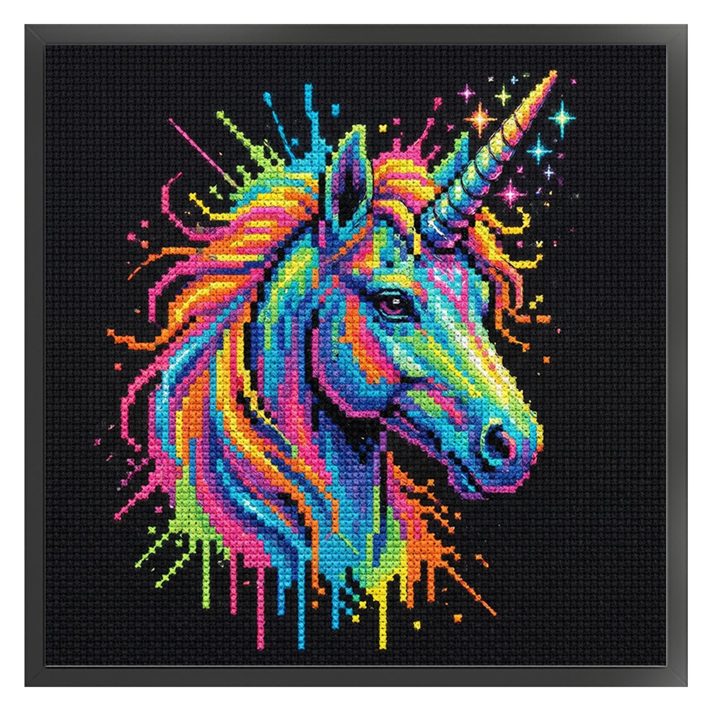 Colorful Splash Alicorn - Full 14CT Stamped Cross Stitch 30x30CM - Huacan