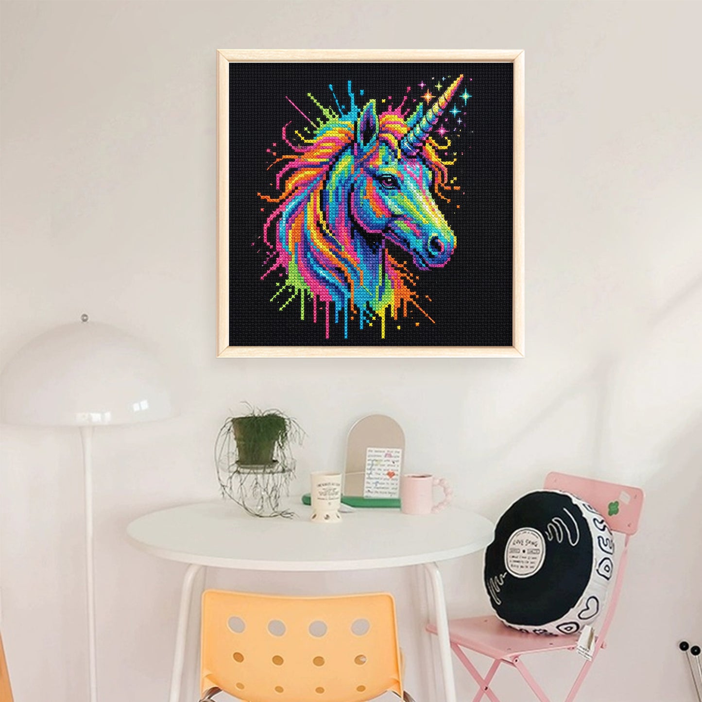 Colorful Splash Alicorn - Full 14CT Stamped Cross Stitch 30x30CM - Huacan