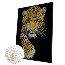 Load image into Gallery viewer, DIY Pearl Painting Kit 30x40CM Leopard Framed Handmade Pearl Material Art Set Room Wall Decoration
