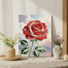Load image into Gallery viewer, DIY Pearl Painting Kit 30x40CM Red Roses Framed Handmade Pearl Material Art Set Room Wall Decoration
