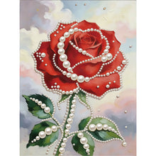 Load image into Gallery viewer, DIY Pearl Painting Kit 30x40CM Red Roses Framed Handmade Pearl Material Art Set Room Wall Decoration
