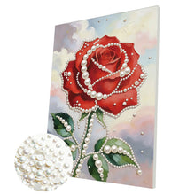 Load image into Gallery viewer, DIY Pearl Painting Kit 30x40CM Red Roses Framed Handmade Pearl Material Art Set Room Wall Decoration
