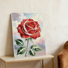 Load image into Gallery viewer, DIY Pearl Painting Kit 30x40CM Red Roses Framed Handmade Pearl Material Art Set Room Wall Decoration

