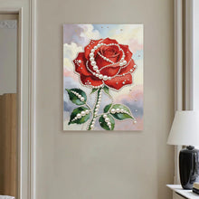 Load image into Gallery viewer, DIY Pearl Painting Kit 30x40CM Red Roses Framed Handmade Pearl Material Art Set Room Wall Decoration
