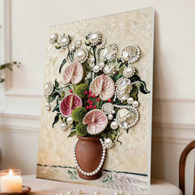 Load image into Gallery viewer, DIY Pearl Painting Kit 30x40CM Earthenware Jars And Vases Framed Handmade Pearl Material Art Set Room Wall Decoration
