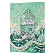 Load image into Gallery viewer, DIY Pearl Painting Kit 30x40CM Ocean Wave Crystal Box Framed Handmade Pearl Material Art Set Room Wall Decoration
