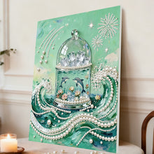 Load image into Gallery viewer, DIY Pearl Painting Kit 30x40CM Ocean Wave Crystal Box Framed Handmade Pearl Material Art Set Room Wall Decoration

