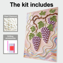 Load image into Gallery viewer, DIY Pearl Painting Kit 30x40CM Grape Framed Handmade Pearl Material Art Set Room Wall Decoration
